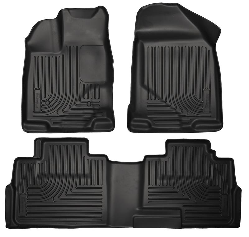 Lincoln MKX Floor Liners - Front + 2nd Seat - Husky Liners - WeatherBeater - Black - `07-`13
